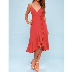 Manhattan Moment Berry Midi Wrap Dress | Lulu's